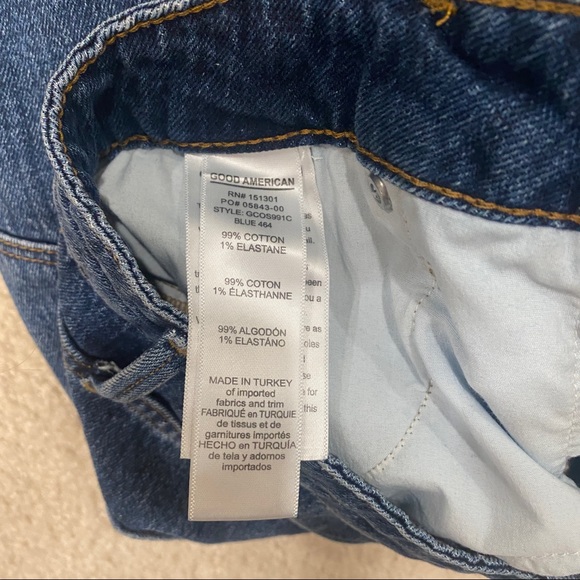 NWT GOOD AMERICAN Cutoff High Waist Denim Shorts Blue 8 - Picture 4 of 5